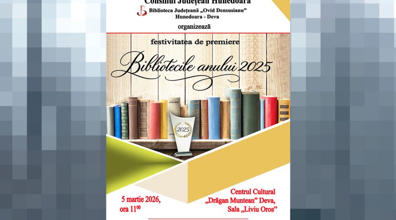 Bibliotecile județului Hunedoara, premiate la evenimentul „Bibliotecile anului” 2025