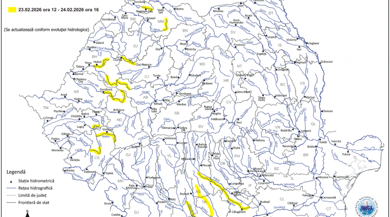 Atenționare hidrologică pe Crișul Alb, risc de creșteri de debite și niveluri în Hunedoara