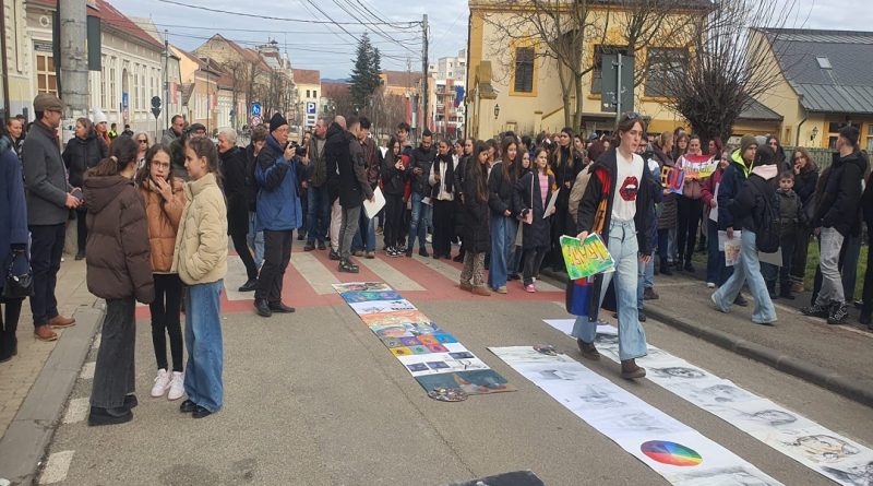 PROTEST ARTISTIC LA INSPECTORATUL ȘCOLAR