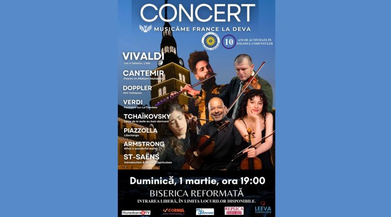 Concert Ensemble Musicâme France la Deva, pe 1 martie 2026. Intrare liberă