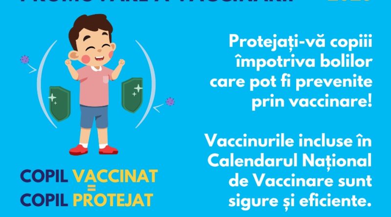 Campania națională de promovare a vaccinării: „COPIL VACCINAT = COPIL PROTEJAT”