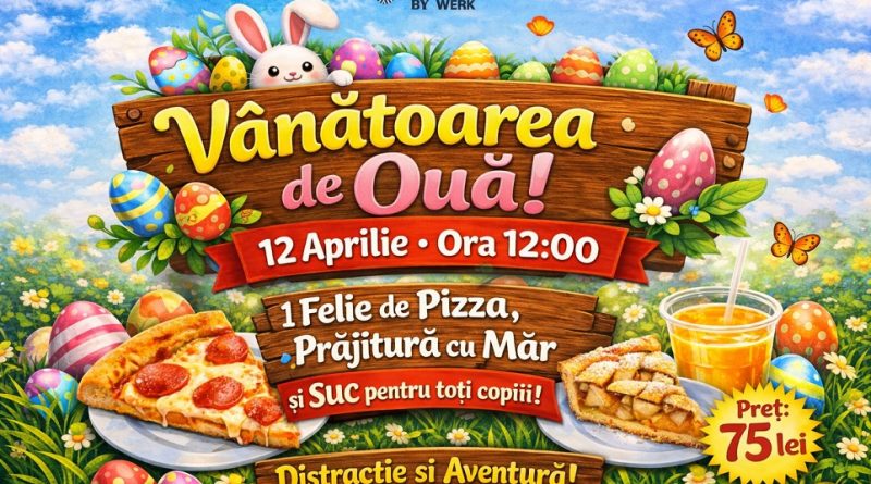 Vânătoarea de ouă, eveniment pentru copii la Urban by Werk, în Hunedoara