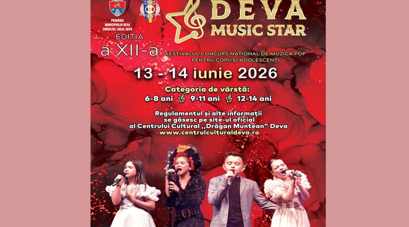 Au început înscrierile pentru „Deva Music Star” 2026, festival dedicat tinerilor interpreți
