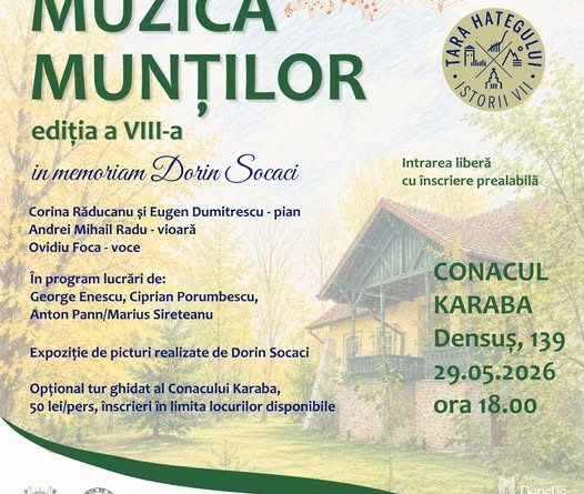 „Muzica Munților” revine la Conacul Karaba din Densuș: o seară specială dedicată artei și emoției