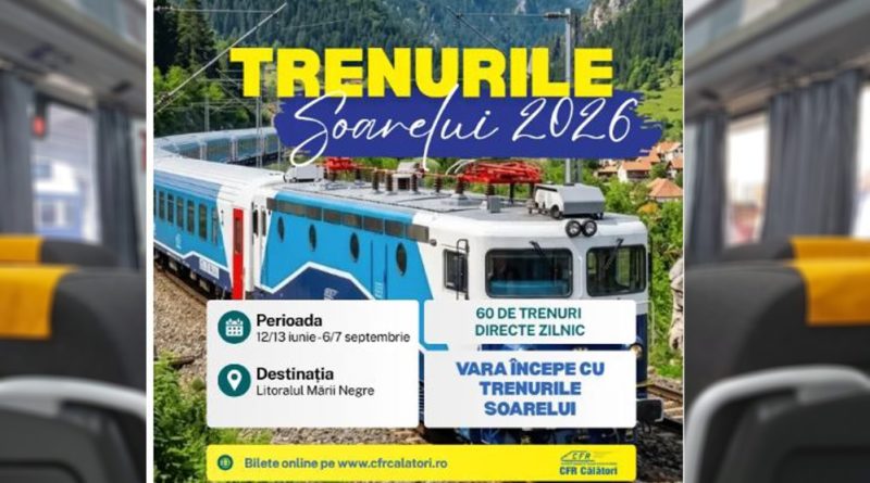 CFR Călători dă startul programului estival „Trenurile Soarelui” CFR Călători dă startul programului estival „Trenurile Soarelui”