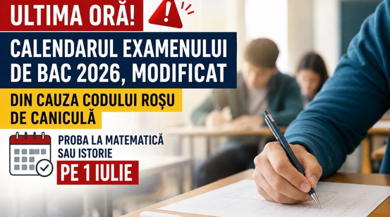 Premieră în România: examenul de Bacalaureat se amână din cauza caniculei.