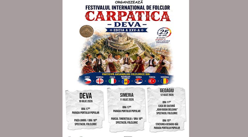 Restricții de circulație la Deva în perioada Festivalului Internațional de Folclor ,,Carpatica”