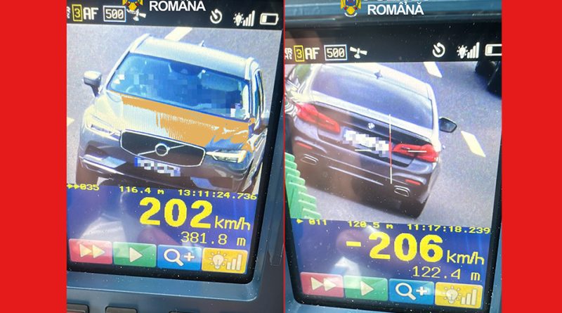Fugă de polițiști și viteze de peste 200 km/h pe A1. Rutieriștii hunedoreni, din nou în trafic